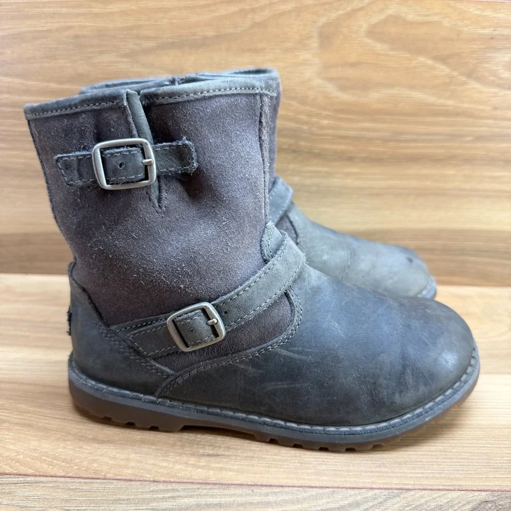 UGG‎ Toddler Harwell Kids Boots 12 Gray Leather Zipper